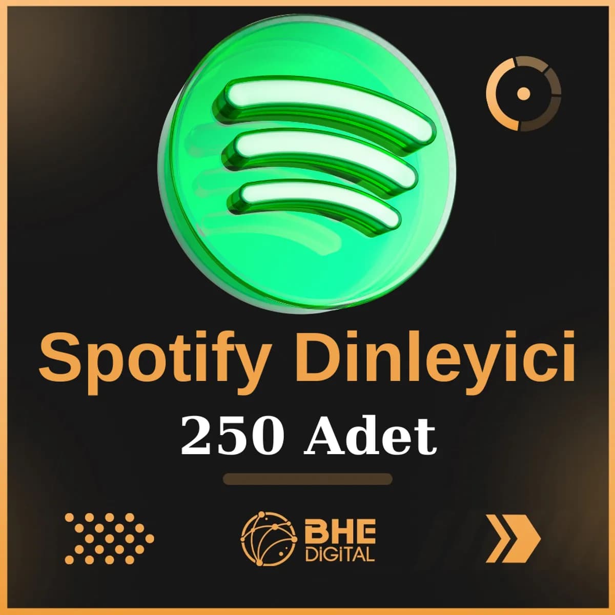 Spotify 250 Adet Kaliteli Dinleyici