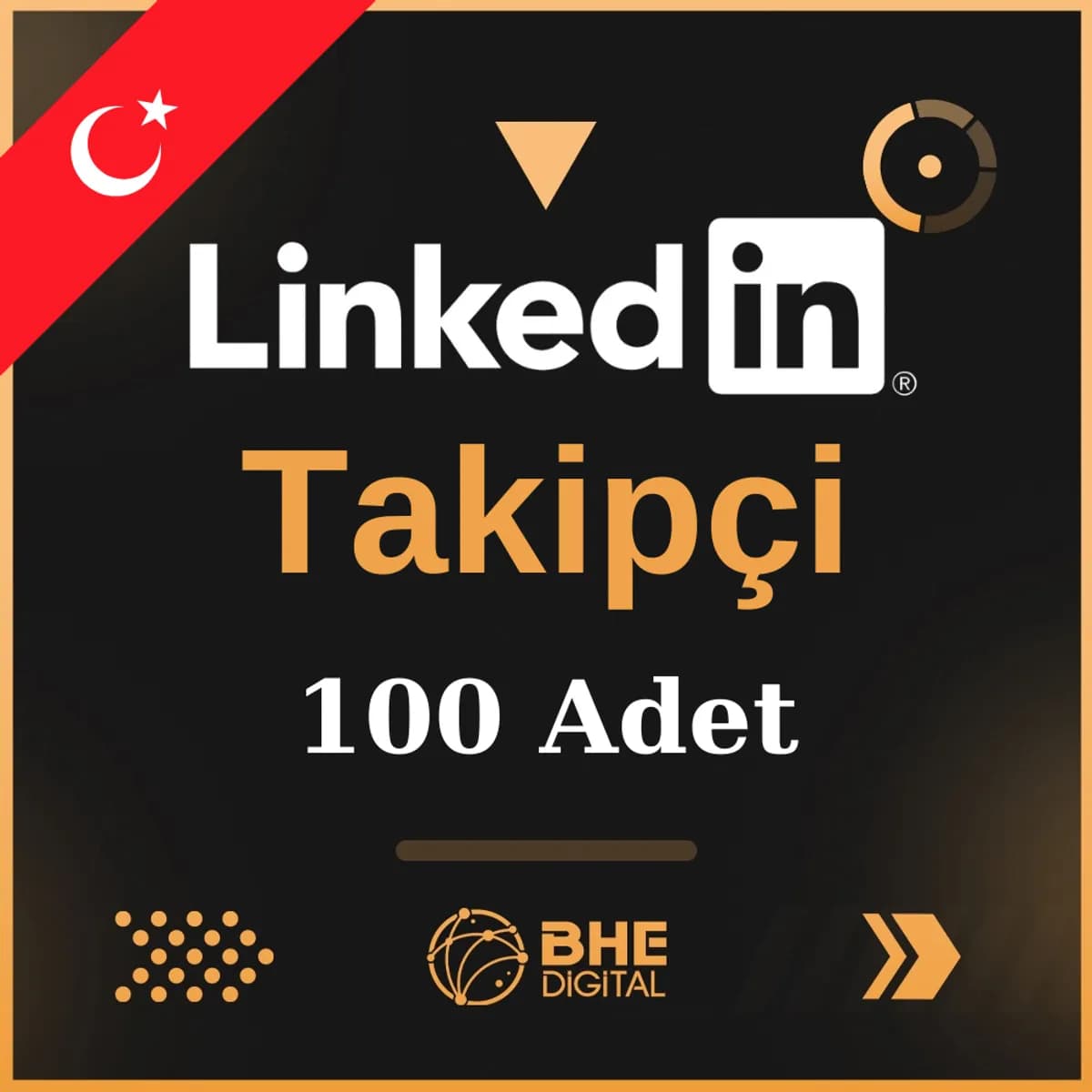 100 Adet  Türk Takipçi Linkedin