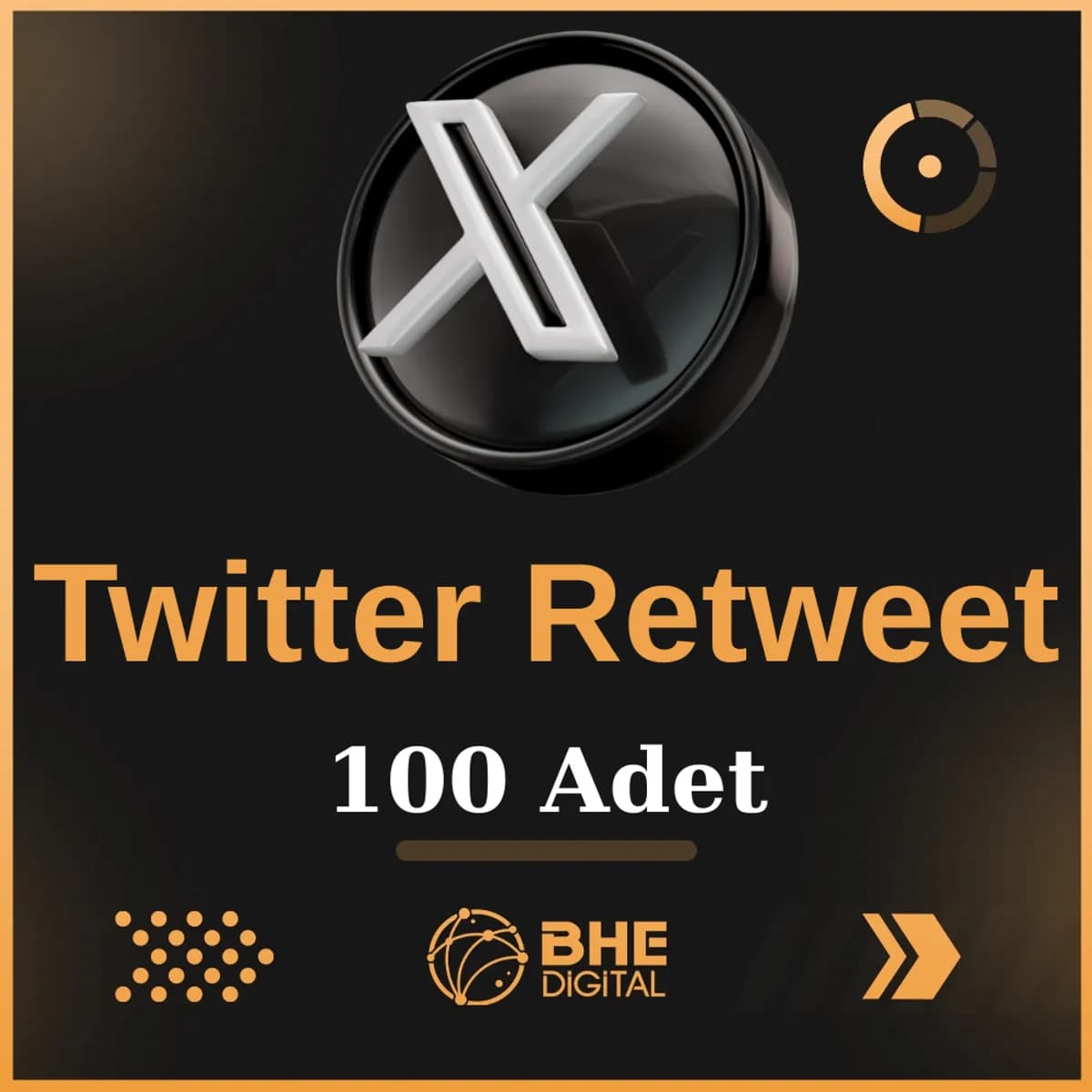 X (Twitter) 100  Adet  Retweet