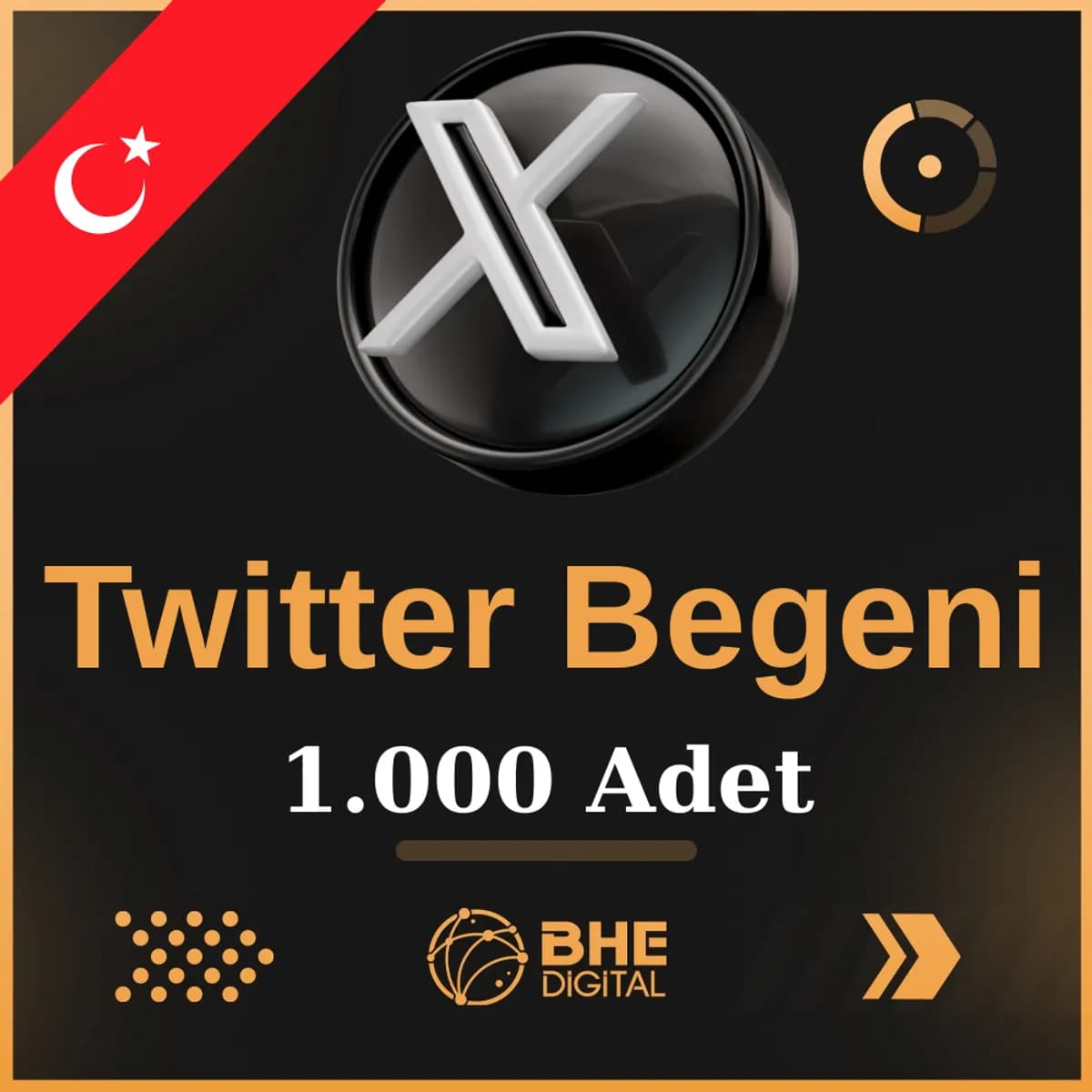 X (Twitter) 1.000 Adet Türk Beğeni