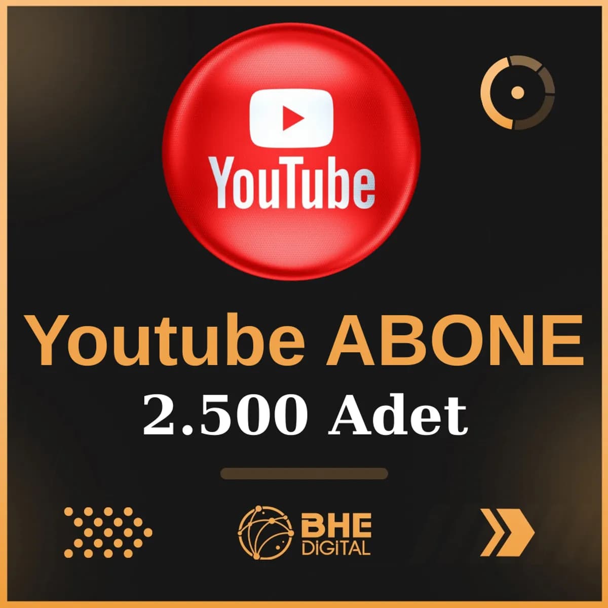Youtube 2.500 Adet Kaliteli Abone