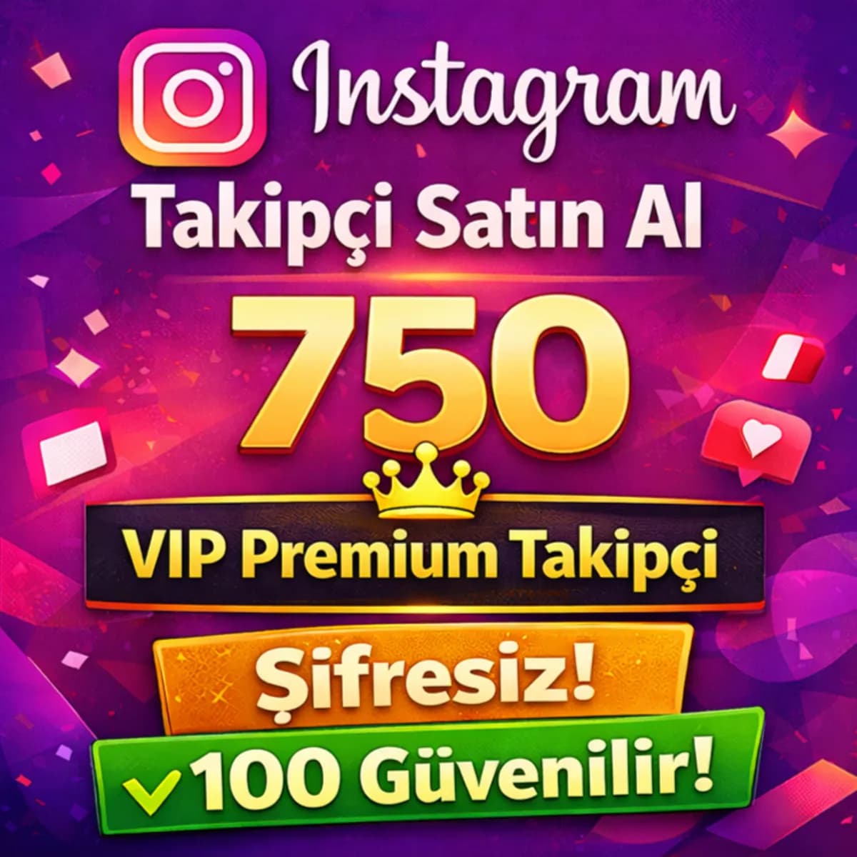 İNSTAGRAM 750 Takipçi Satın Al - 365 Gün Garantili %100 Etkileşim VIP