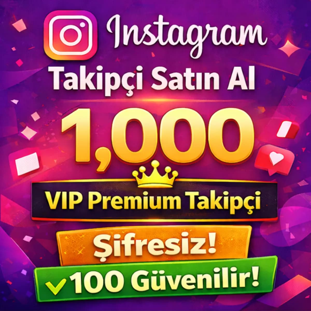 İNSTAGRAM 1000 Takipçi Satın Al - 365 Gün Garantili %100 Etkileşim VIP
