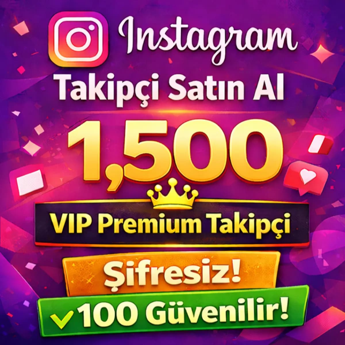 İNSTAGRAM 1500 Takipçi Satın Al - 365 Gün Garantili %100 Etkileşim VIP