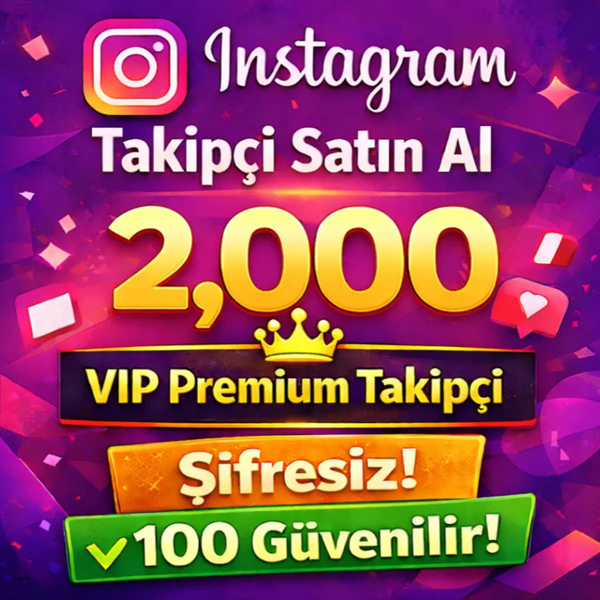İNSTAGRAM 2000 Takipçi Satın Al - 365 Gün Garantili %100 Etkileşim VIP
