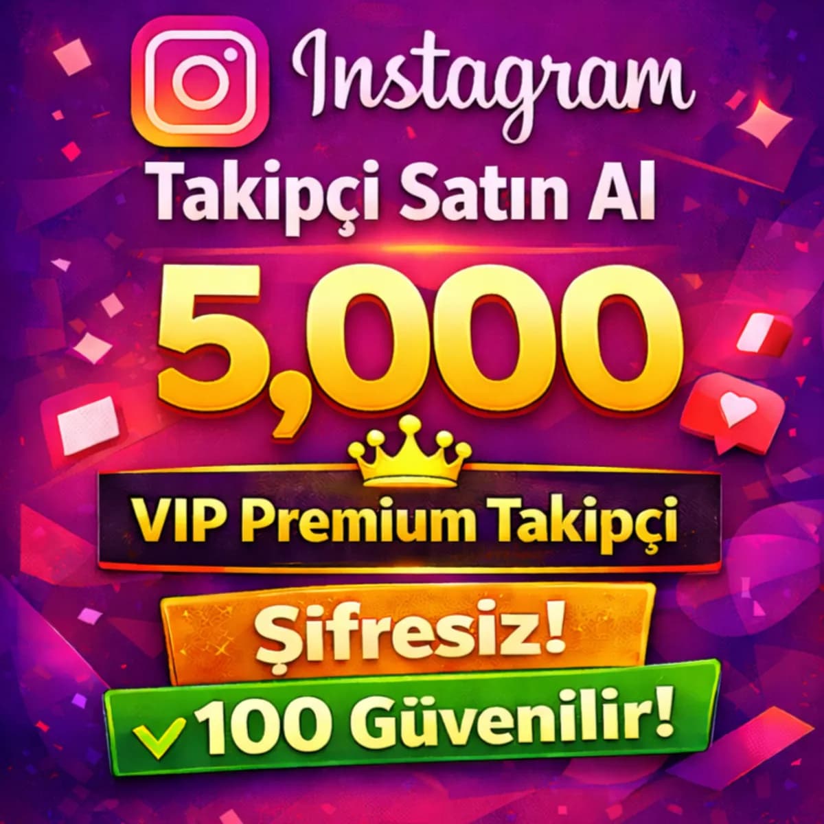 İNSTAGRAM 5000 Takipçi Satın Al - 365 Gün Garantili %100 Etkileşim VIP