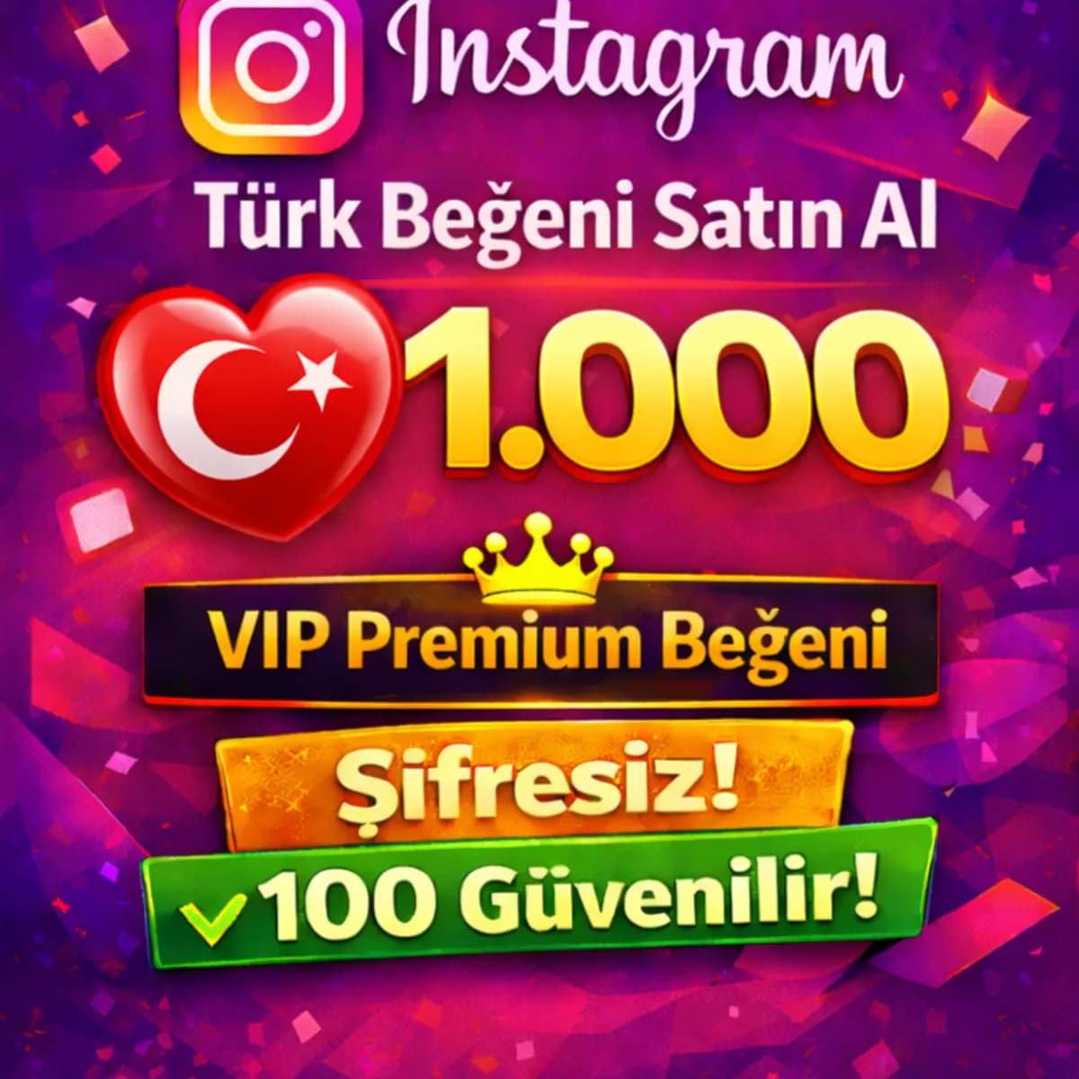 İNSTAGRAM 1000 Türk Beğeni Satın Al - %100 Keşfet Etkili VIP Servis