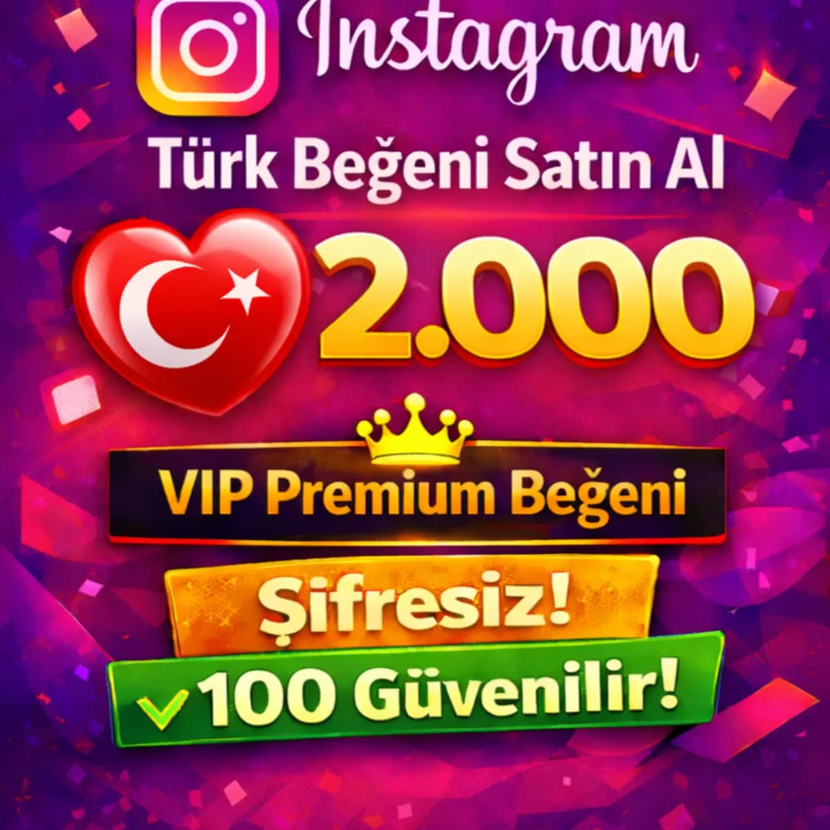 İNSTAGRAM 2000 Türk Beğeni Satın Al - %100 Keşfet Etkili VIP Servis