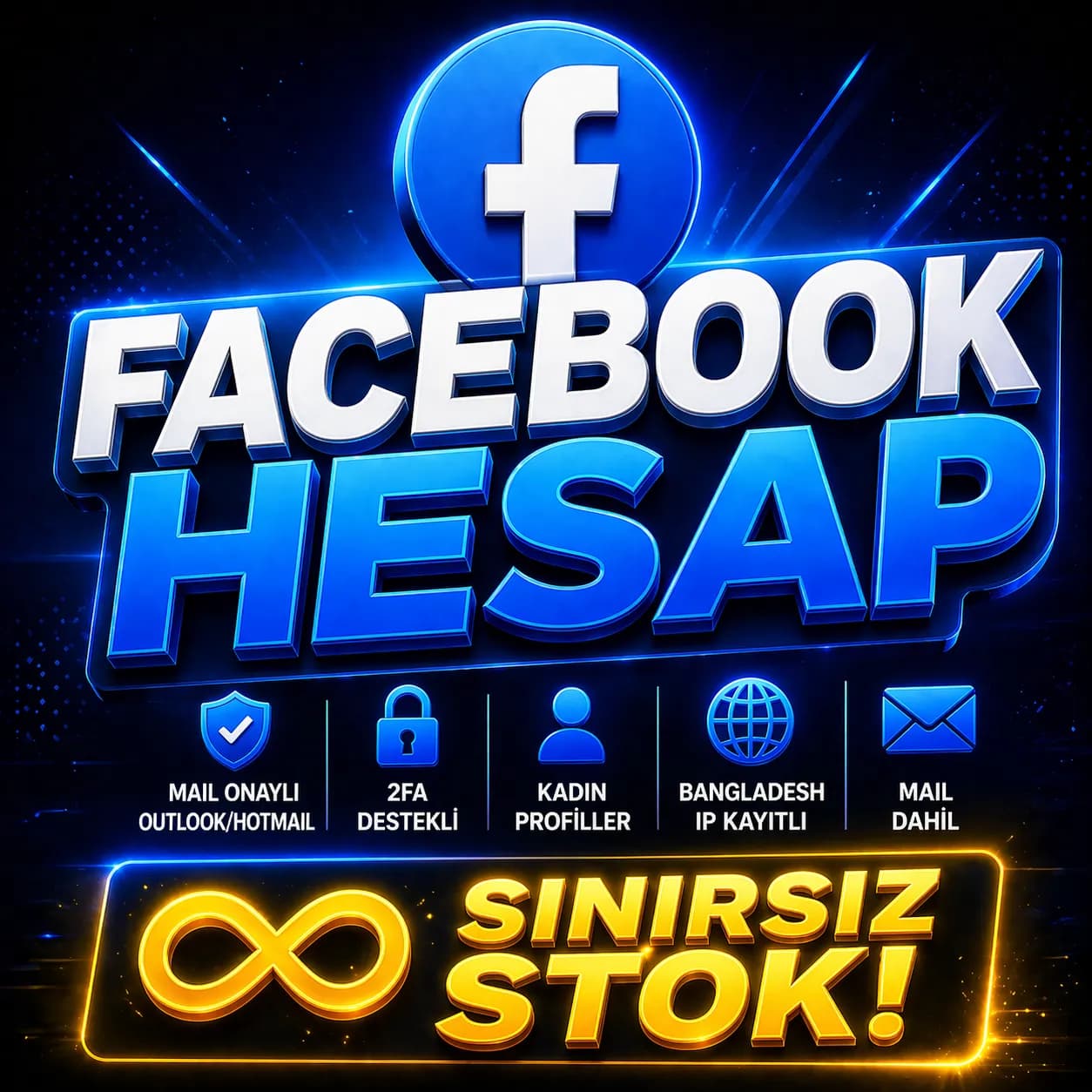 🚀 Facebook Hesap 📩 Mail Onaylı 🔐 2FA Destekli