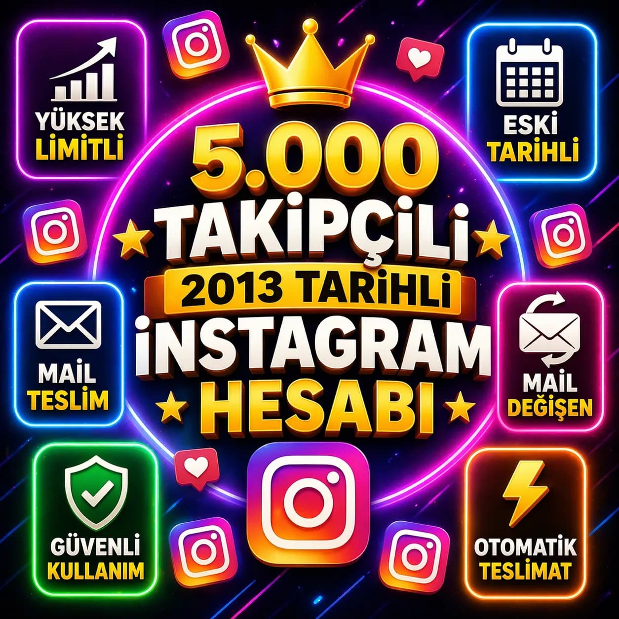 ⭐+5000 TAKİPÇİLİ✔️2013 KURULUM⚡INSTAGRAM HESABI
