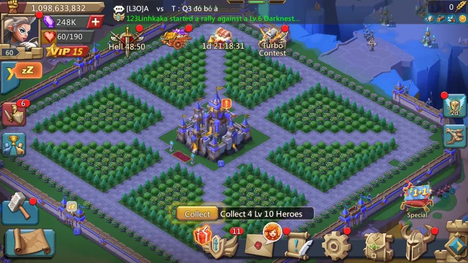1B Might | T5 | 22M Troops | 248K Gems | 590M Res