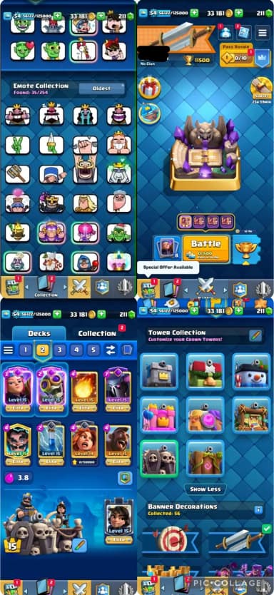 CR Global | 11.5K🏆 | KT15 | Lv54 | 8 Elite | 9 Evo | 114 Cards