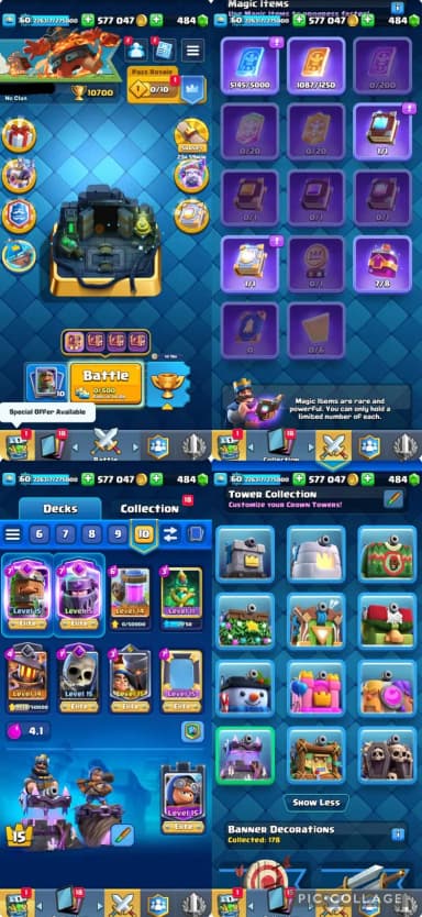 CR Global | 10.7K🏆 | KT15 | Lv60 | 120 Cards | 24 Elite | 19 Evo