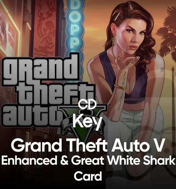 Grand Theft Auto V Enhanced & Great White Shark Card PC Rockstar Games CD Key