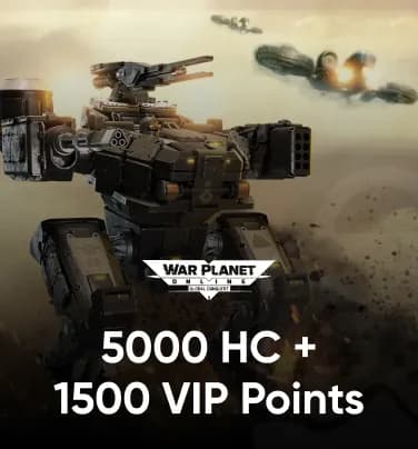 War Planet Online 5000 HC + 1500 VIP Points