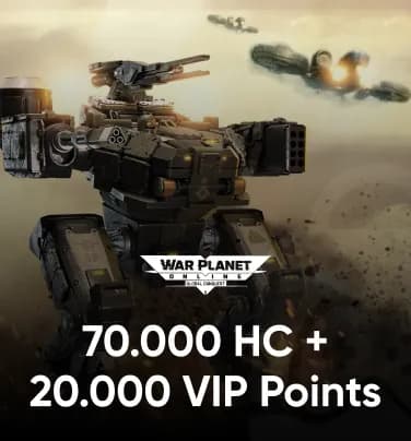 War Planet Online 70000 HC + 20000 VIP Points