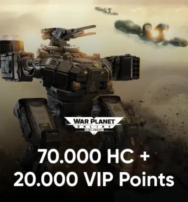 War Planet Online 70000 HC + 20000 VIP Points