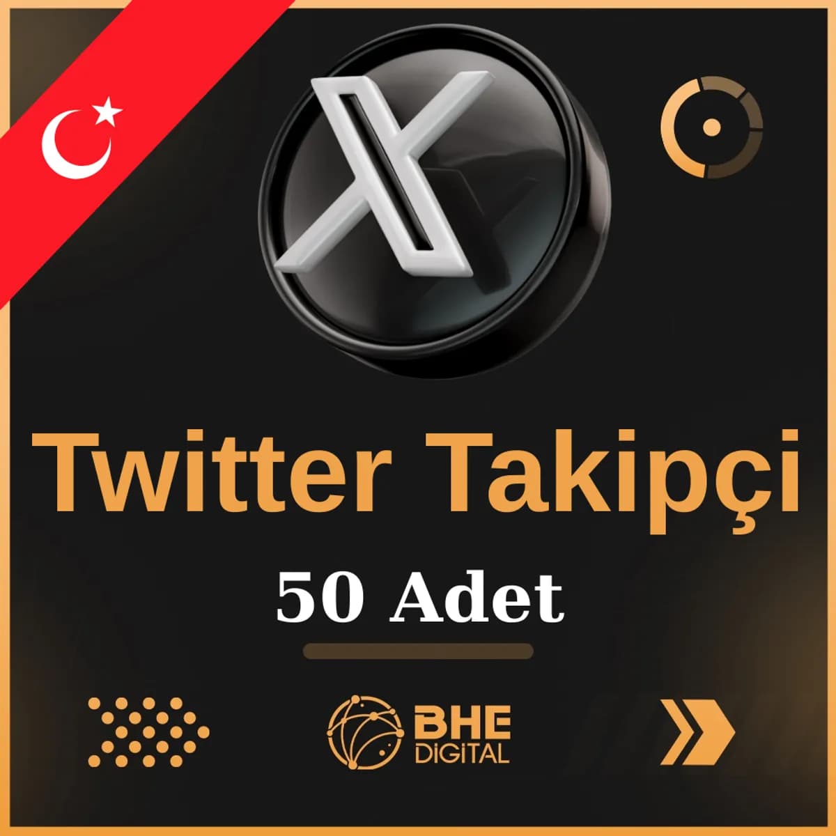X (Twitter) 50 Adet Türk Takipçi