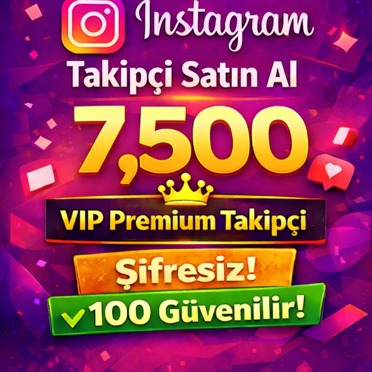 İNSTAGRAM 7500 Takipçi Satın Al - 365 Gün Garantili %100 Etkileşim VIP