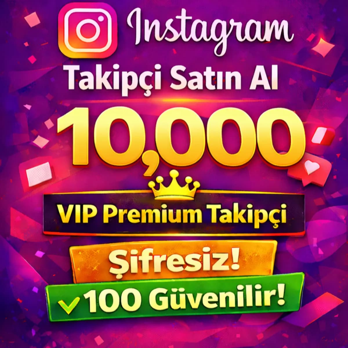 İNSTAGRAM 10000 Takipçi Satın Al -365 Gün Garantili %100 Etkileşim VIP