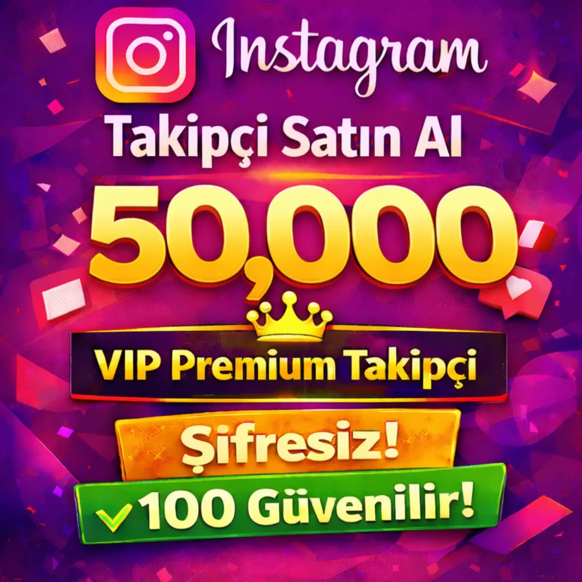 İNSTAGRAM 50000 Takipçi Satın Al -365 Gün Garantili %100 Etkileşim VIP