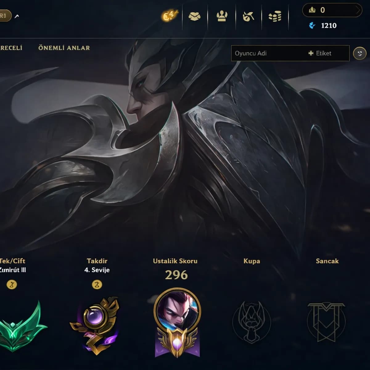 YÜZDE 75 WR ZÜMRÜT TR LOL HESABI