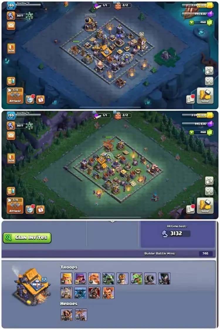 CoC TH17 Global | Max Hero + Skin + 1954 League Medal
