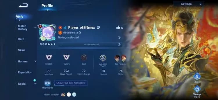 Global | Lvl 54 - Platinum IV - 80 Heroes | 76 Skins - full 2026