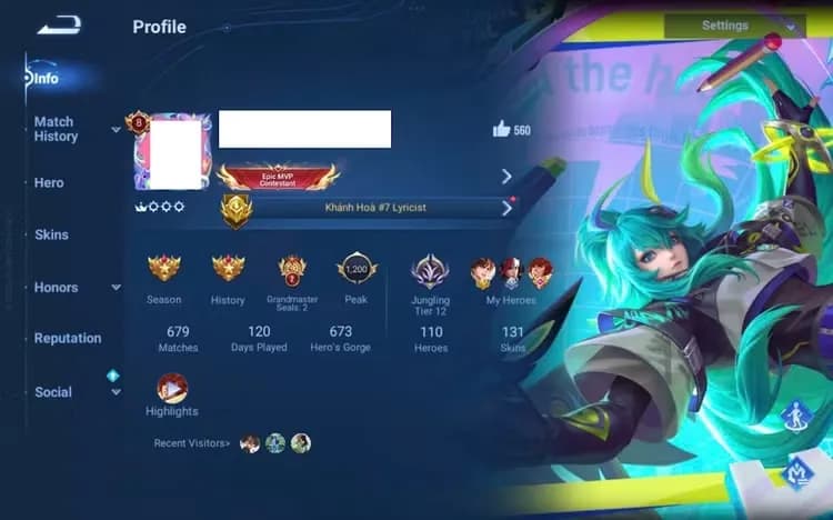 Global | Epic MVP 53* (S13) - 110 Heroes - 131 Skins