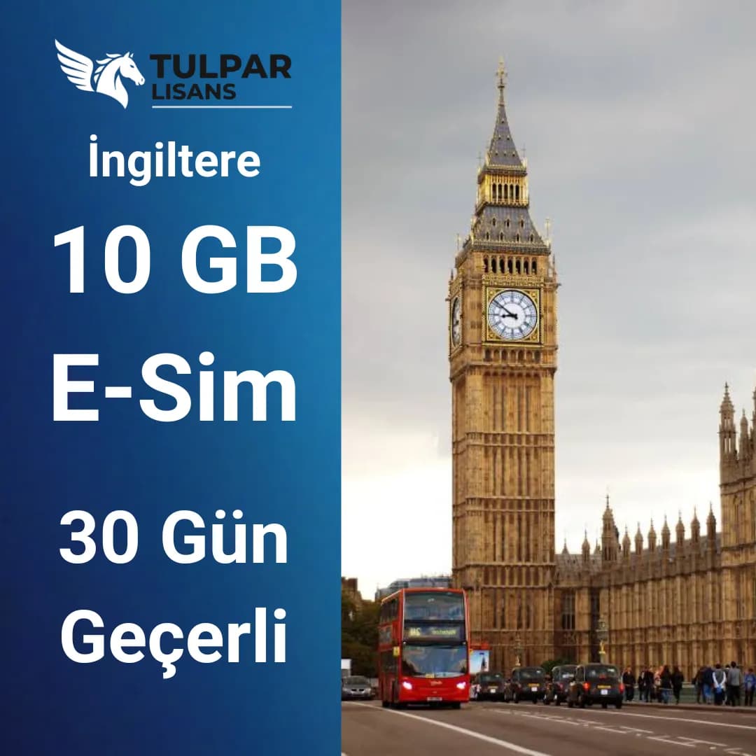 İngiltere 10 GB E-Sim - 30 Günlük