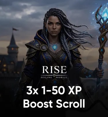 Rise Online World Mobile 3x 1-50 XP Boost Scroll