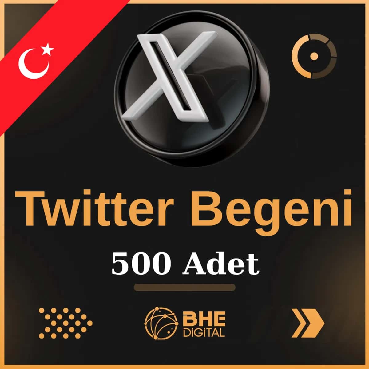 X (Twitter) 500 Adet Türk Beğeni