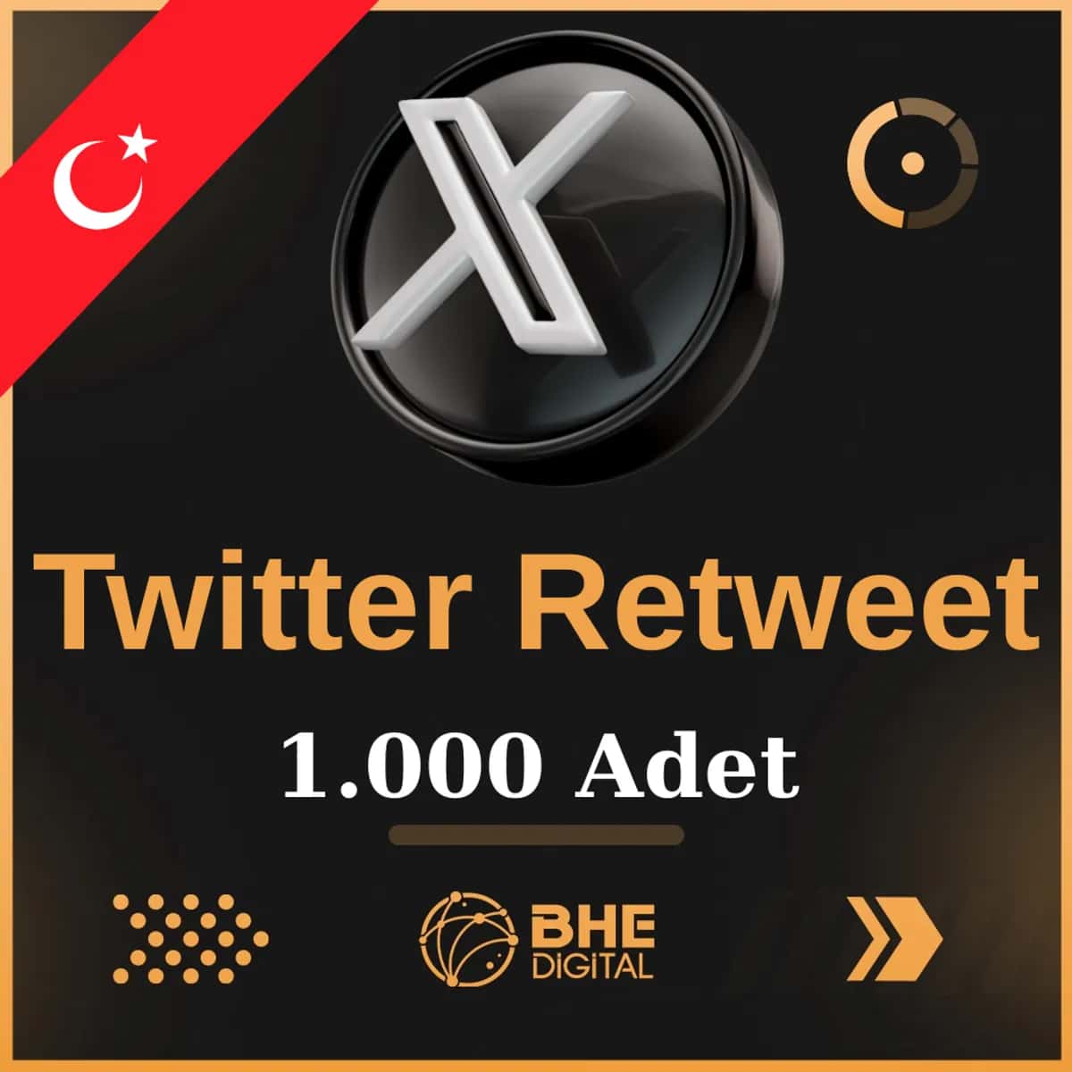 X (Twitter) 1.000 Adet Türk Retweet